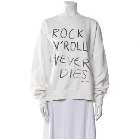 ANINE BING Women’s Miles Sweatshirt Rock N Roll - Size M - Picture 1 of 5